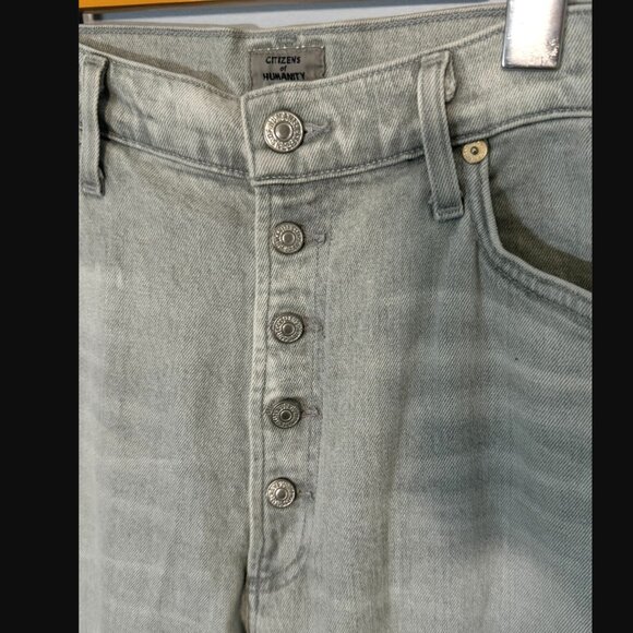NWT Citizens of Humanity Olivia High Rise Slim Ankle Jeans Light Zinc COH 32 - Picture 6 of 8